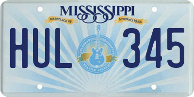 MS license plate HUL345