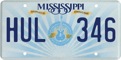 MS license plate HUL346