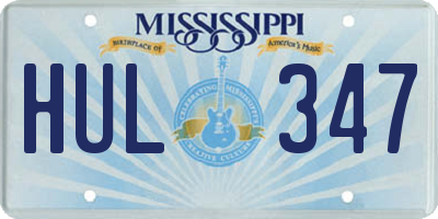 MS license plate HUL347
