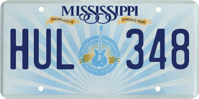 MS license plate HUL348