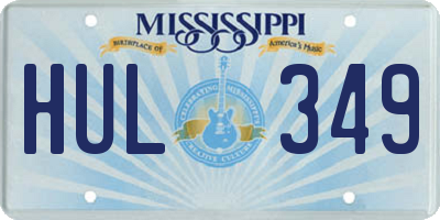 MS license plate HUL349