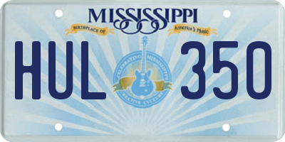 MS license plate HUL350
