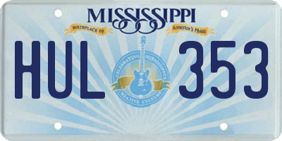 MS license plate HUL353