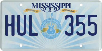 MS license plate HUL355