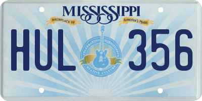 MS license plate HUL356