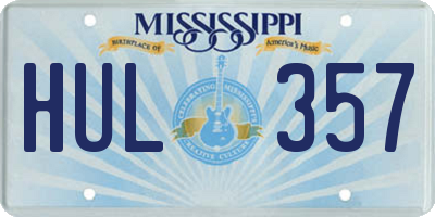 MS license plate HUL357
