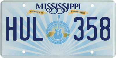 MS license plate HUL358