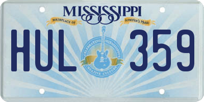 MS license plate HUL359