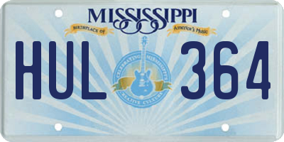 MS license plate HUL364