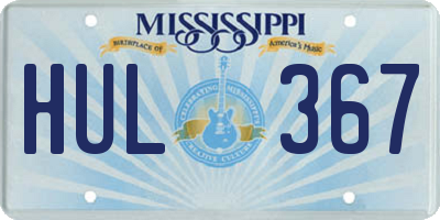 MS license plate HUL367