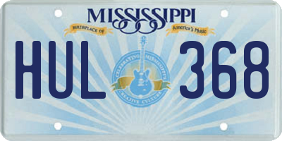 MS license plate HUL368