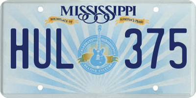 MS license plate HUL375