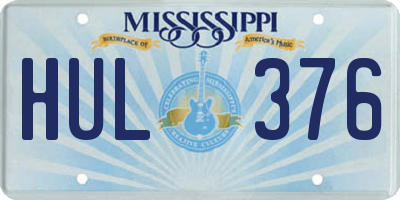 MS license plate HUL376