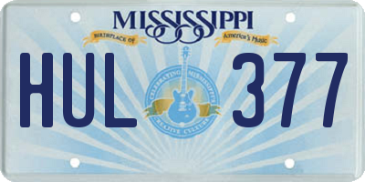 MS license plate HUL377