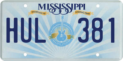 MS license plate HUL381