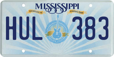 MS license plate HUL383