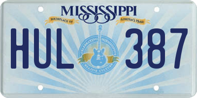MS license plate HUL387