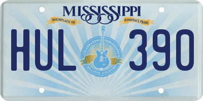 MS license plate HUL390