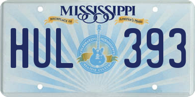 MS license plate HUL393