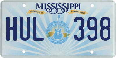MS license plate HUL398