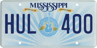 MS license plate HUL400