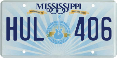 MS license plate HUL406