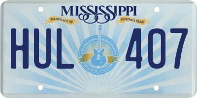 MS license plate HUL407