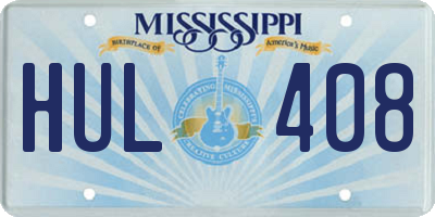 MS license plate HUL408