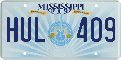 MS license plate HUL409