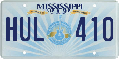 MS license plate HUL410