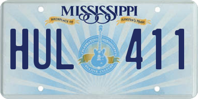 MS license plate HUL411