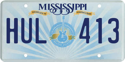 MS license plate HUL413