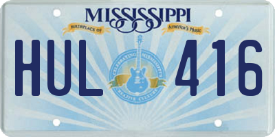 MS license plate HUL416