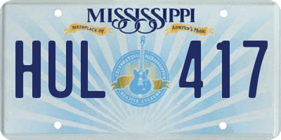 MS license plate HUL417