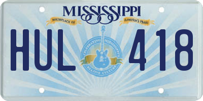 MS license plate HUL418