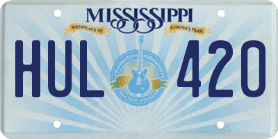 MS license plate HUL420