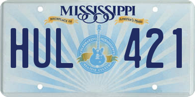 MS license plate HUL421