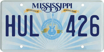 MS license plate HUL426