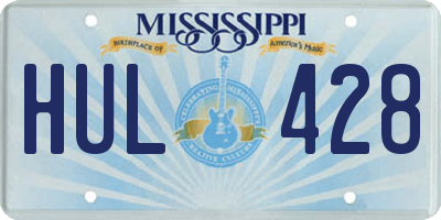 MS license plate HUL428