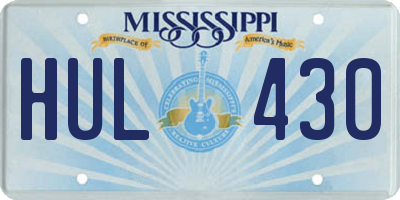 MS license plate HUL430