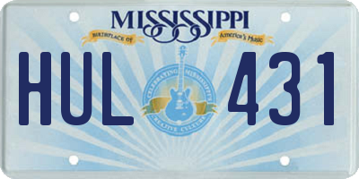 MS license plate HUL431
