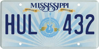 MS license plate HUL432