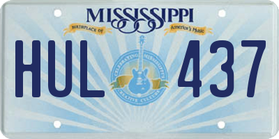 MS license plate HUL437