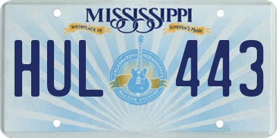 MS license plate HUL443