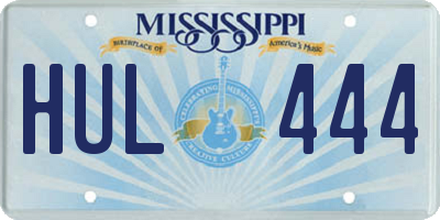 MS license plate HUL444