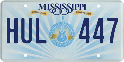 MS license plate HUL447