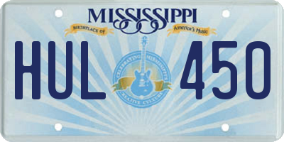 MS license plate HUL450