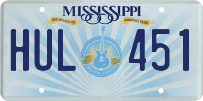 MS license plate HUL451
