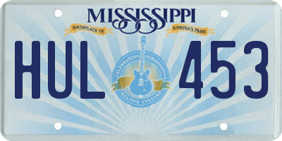 MS license plate HUL453