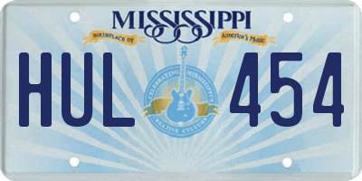 MS license plate HUL454